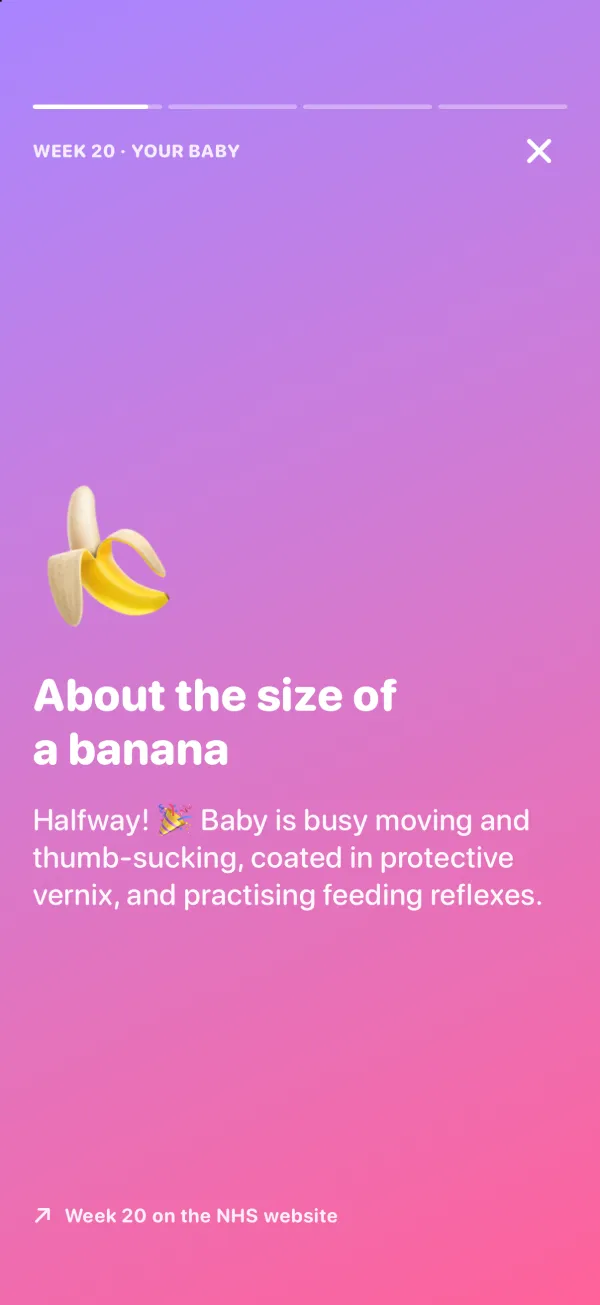 Today's story: your baby is about the size of a banana